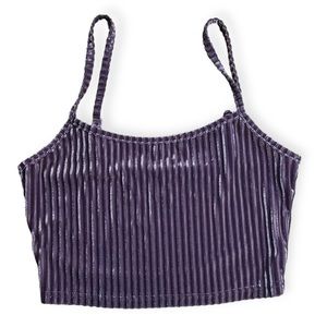 Shein Purple Velvet/Corduroy Crop Top Tank